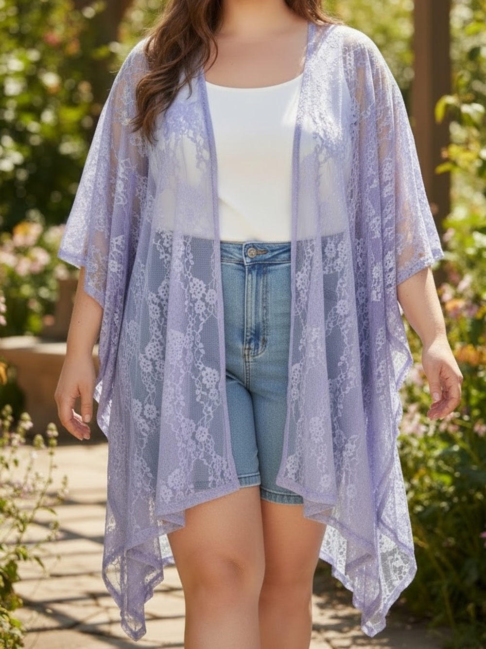 Good Days Ahead Lace Kimono by Andree by UNIT 1X Lavender NWT Boho